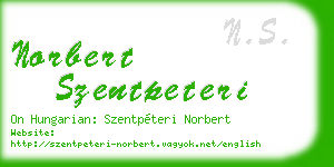 norbert szentpeteri business card