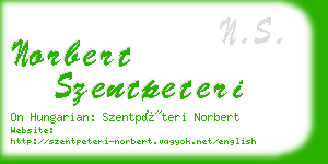 norbert szentpeteri business card